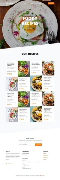 foody mini website template desktop screenshot