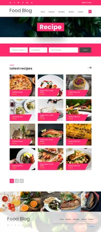 foodblog mini website template desktop screenshot