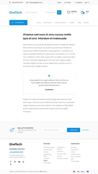 onetech mini website template desktop screenshot