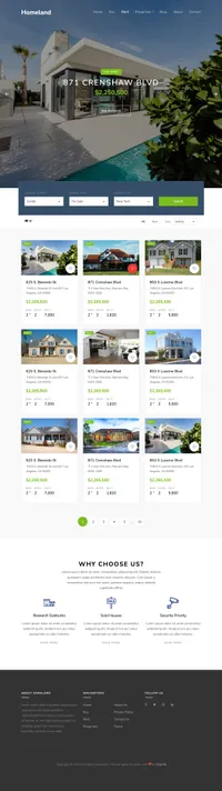 homeland mini website template desktop screenshot