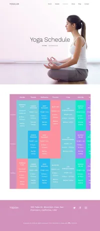 yogalax mini website template desktop screenshot
