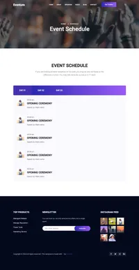 eventure mini website template desktop screenshot