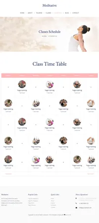 meditative mini website template desktop screenshot