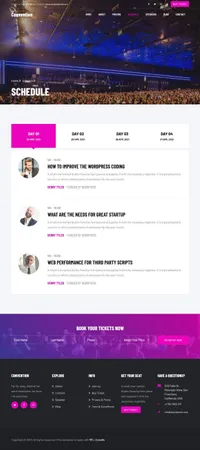 convention mini website template desktop screenshot