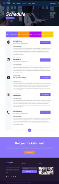 confpro mini website template desktop screenshot