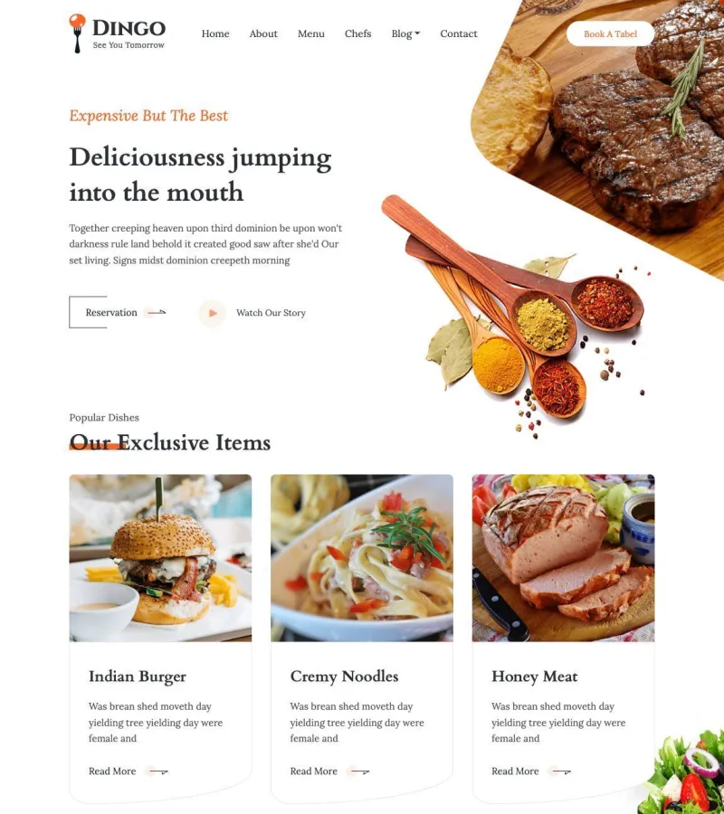 dingo website template desktop screenshot