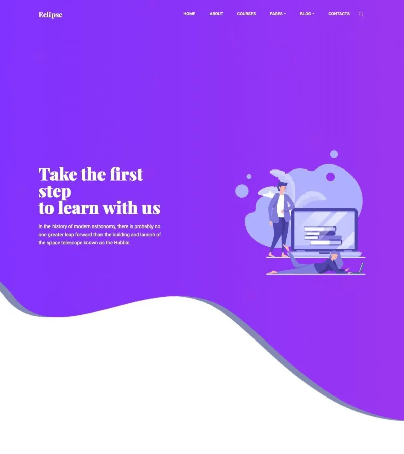 Eclipse website template desktop screenshot