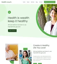 healthcouch mini website template desktop screenshot