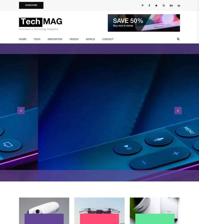 techmag website template desktop screenshot