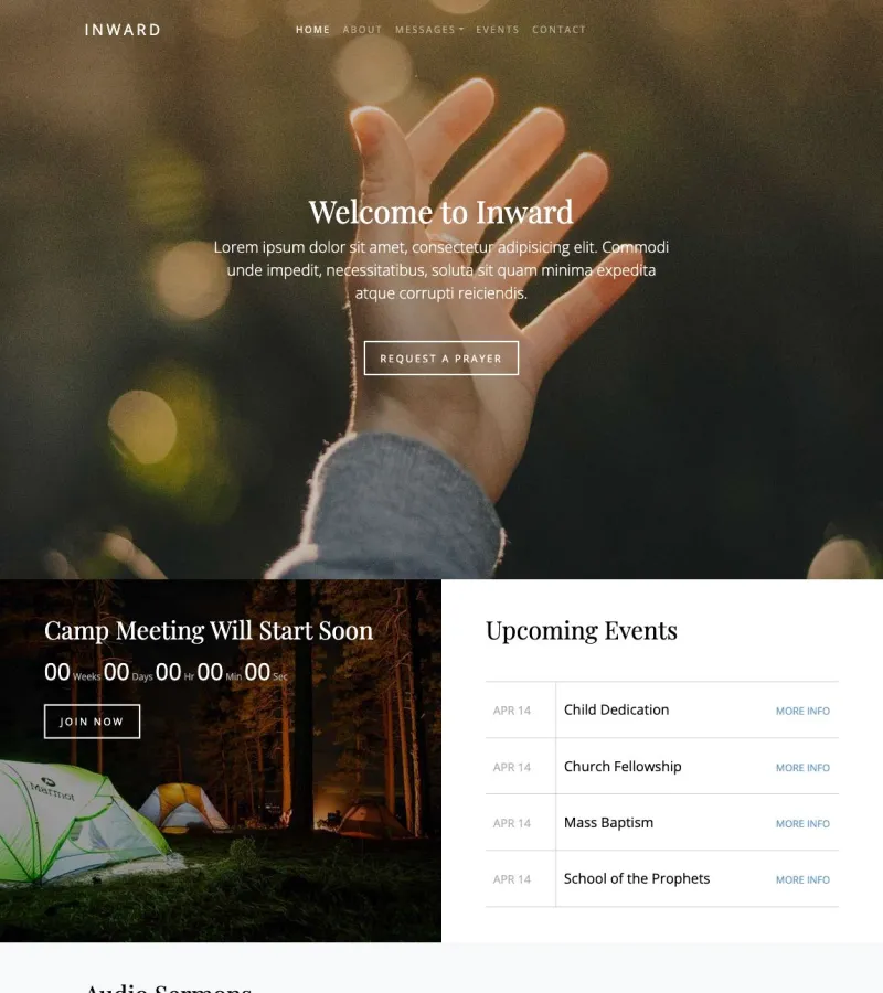 inward website template desktop screenshot