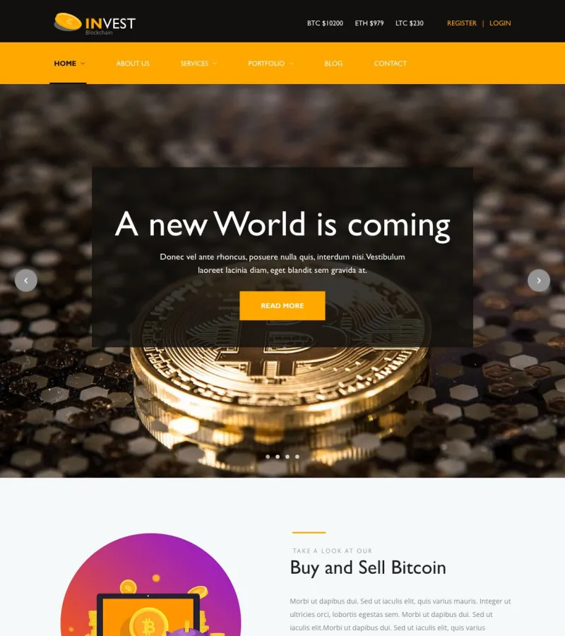 Invest Web Developer template