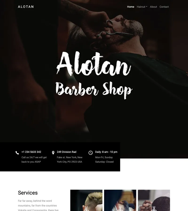 alotan website template desktop screenshot