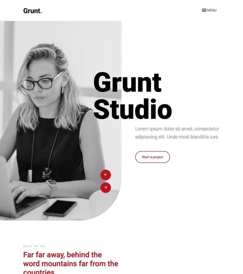 grunt website template desktop screenshot