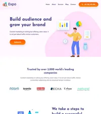 expo mini website template desktop screenshot