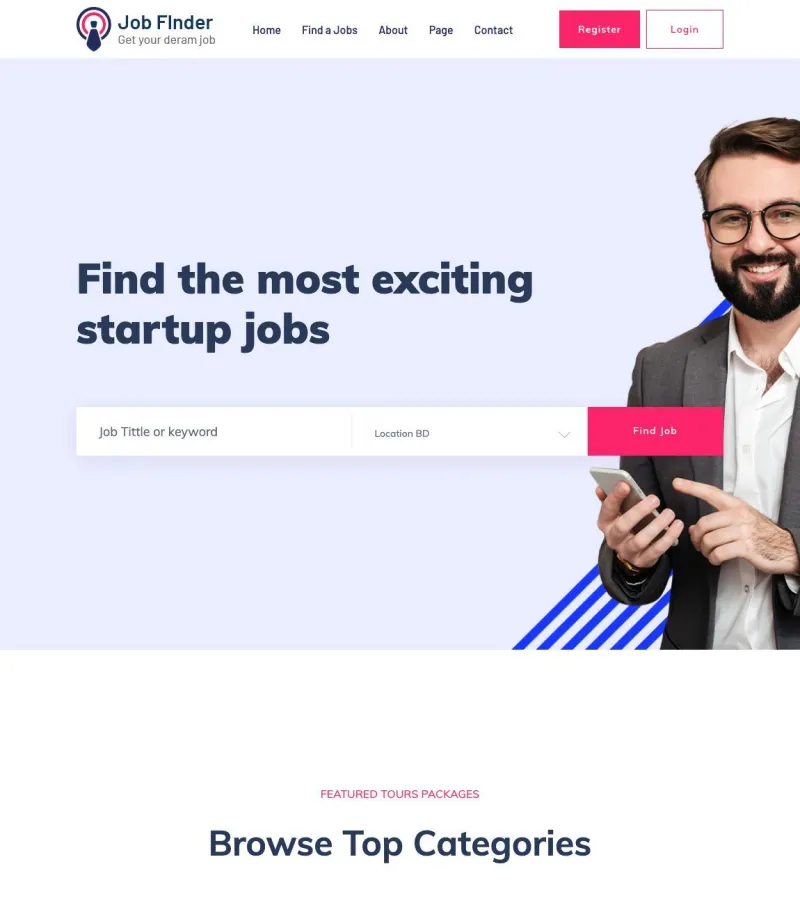 JobFinderPortal Landing Page template