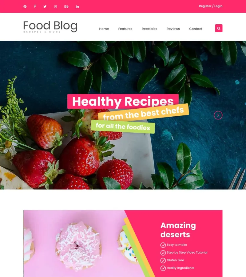 Food Blog Bakery Shop template
