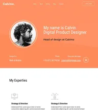 calvin mini website template desktop screenshot