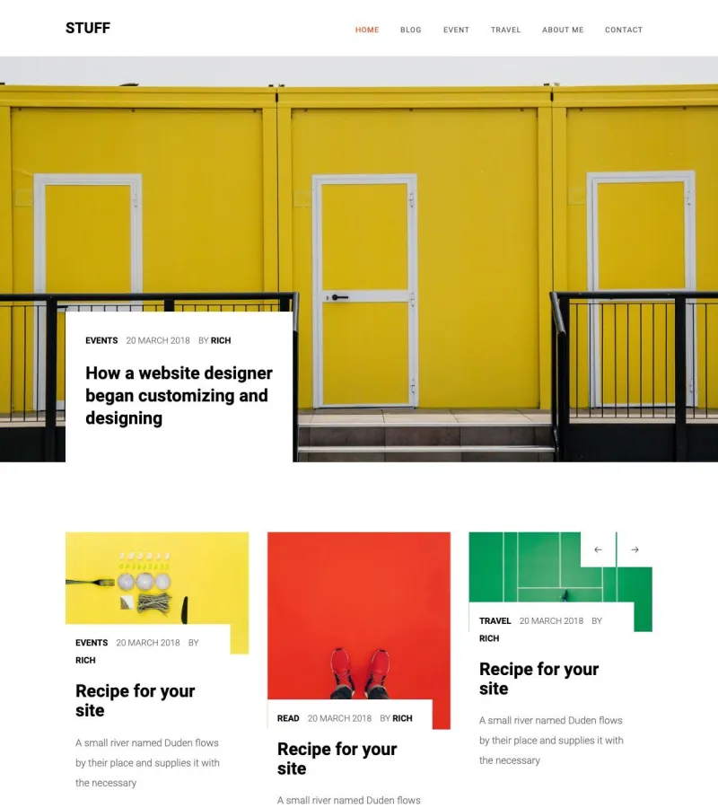 Stuff website template desktop screenshot