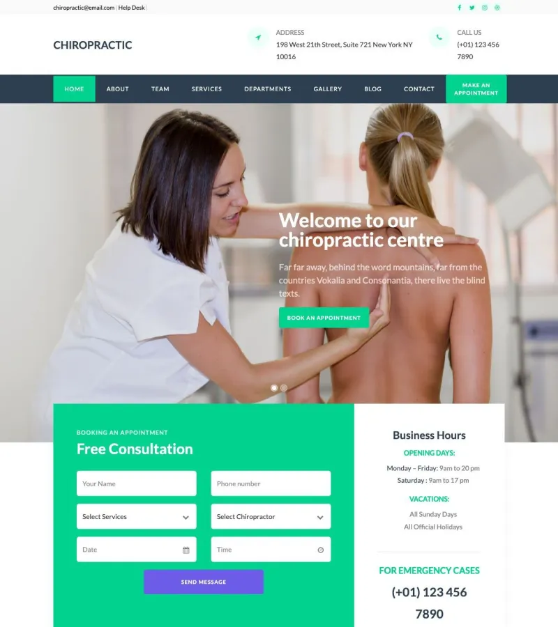 Chiropractic Medical Clinic template