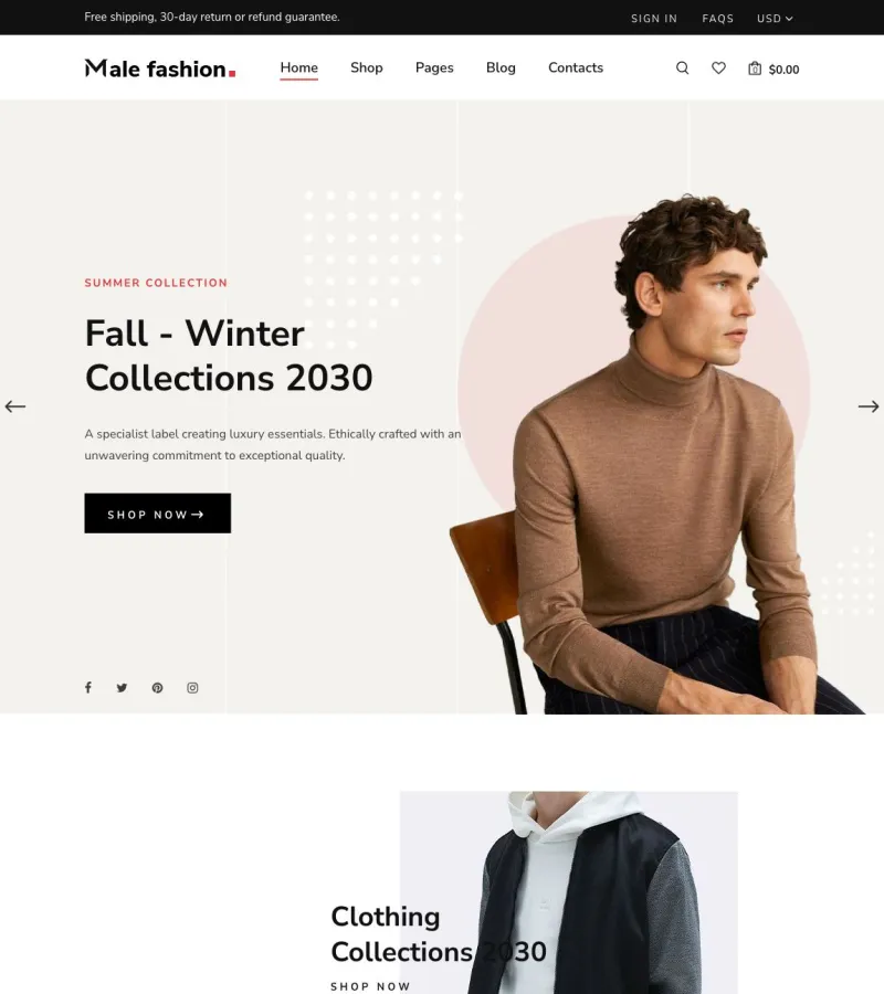 MaleFashion Tailor template