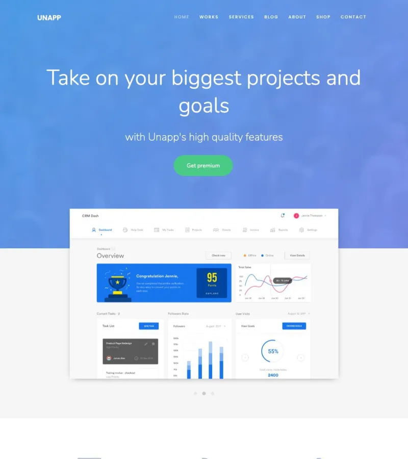 unapp website template desktop screenshot