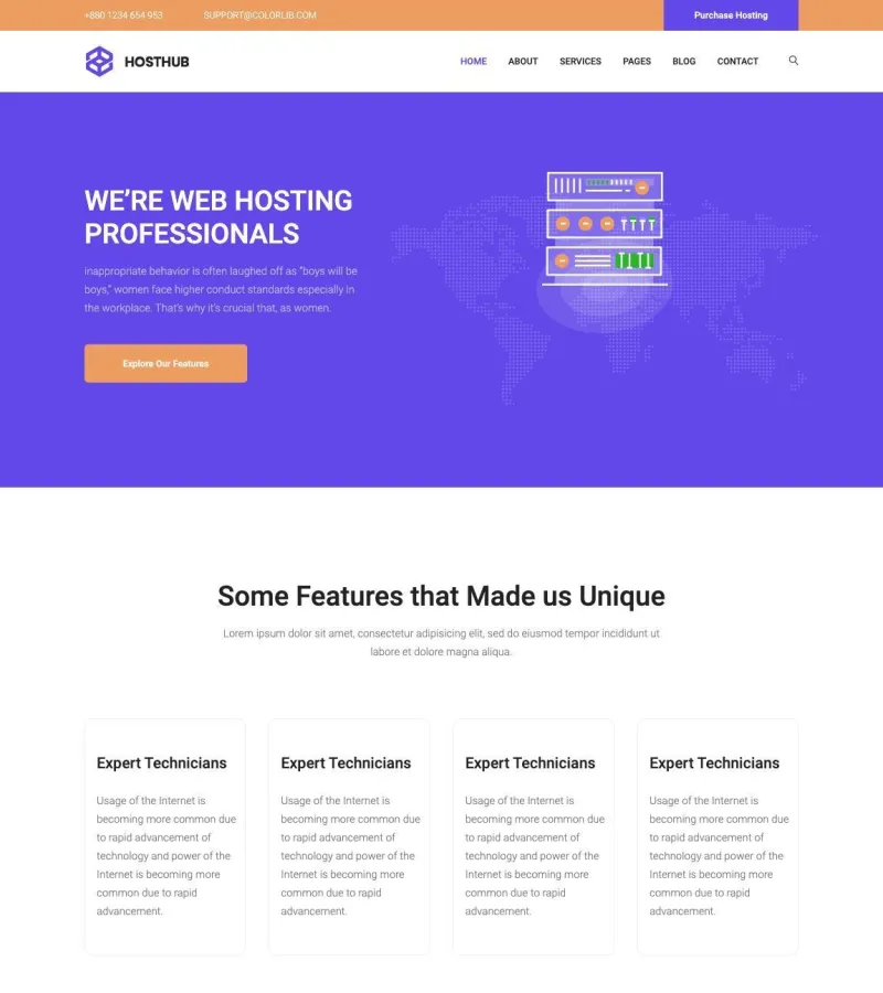 Hosthub Web Developer template