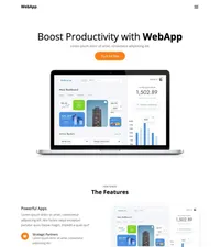 webapp mini website template desktop screenshot