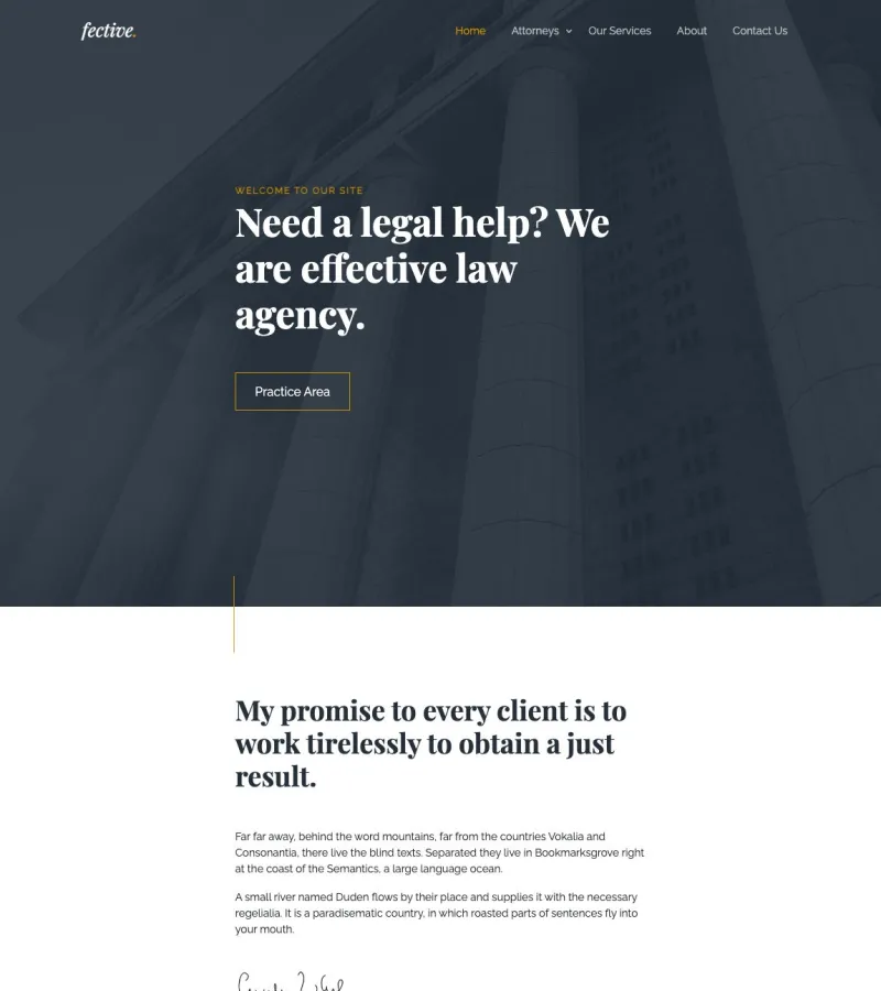 Fective Marketing Agency template