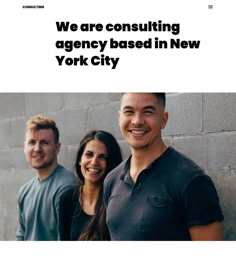 Consulting website template desktop screenshot