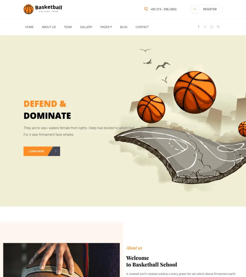 Basketball Web Developer template