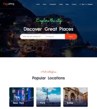 citylisting mini website template desktop screenshot