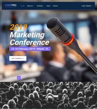 confpro mini website template desktop screenshot