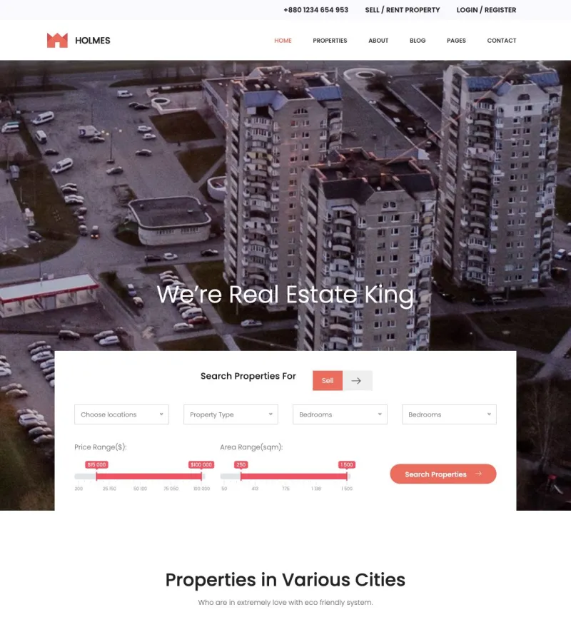 Holmes Real Estate Real Estate Agent template