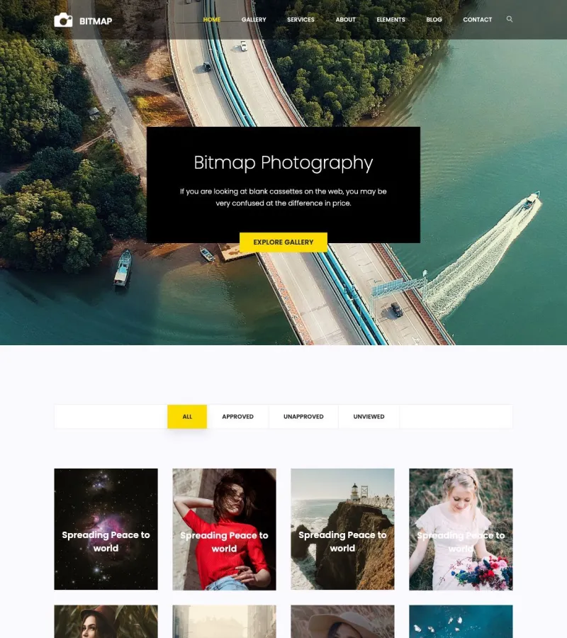 Bitmap Photography website template desktop screenshot