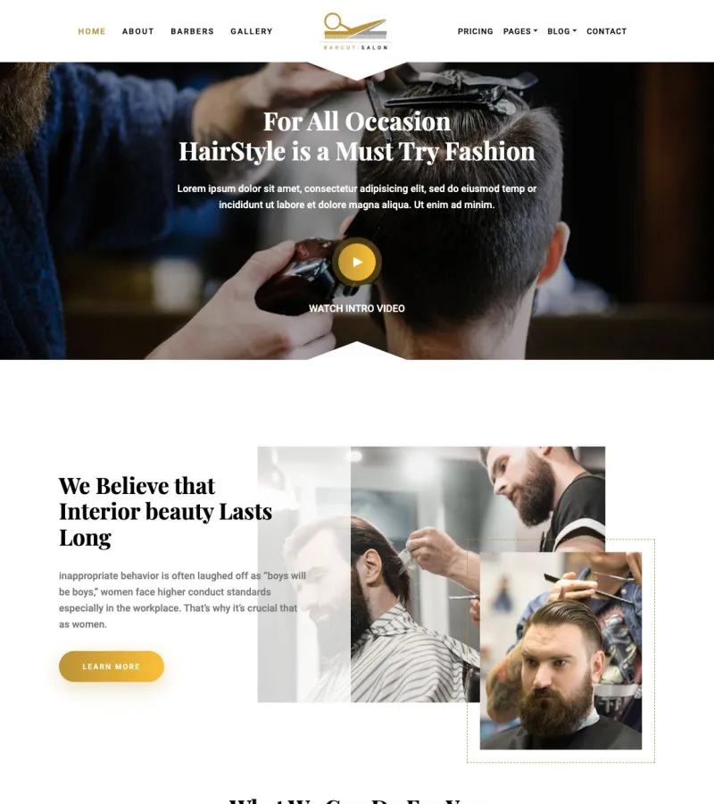 barcut website template desktop screenshot