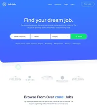 jobhub mini website template desktop screenshot