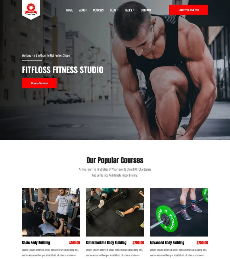 Fitfloss Fitness Trainer template