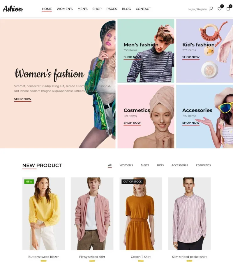 ashion website template desktop screenshot