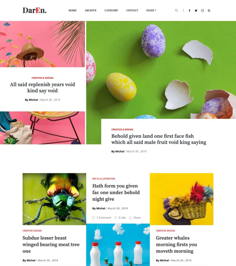 daren website template desktop screenshot