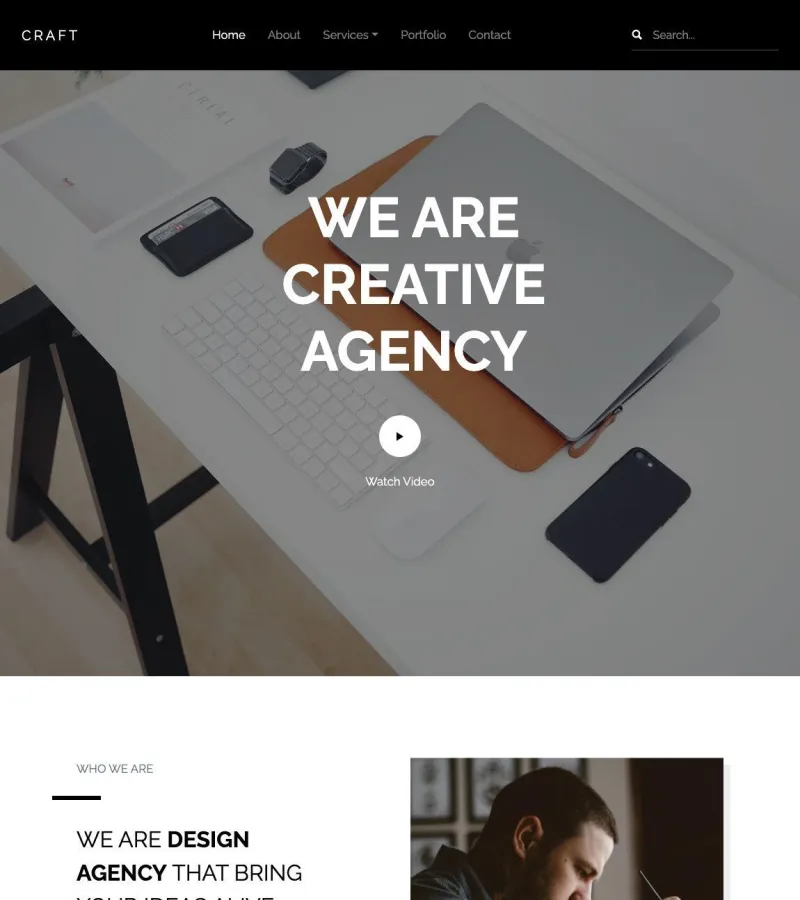 craft website template desktop screenshot