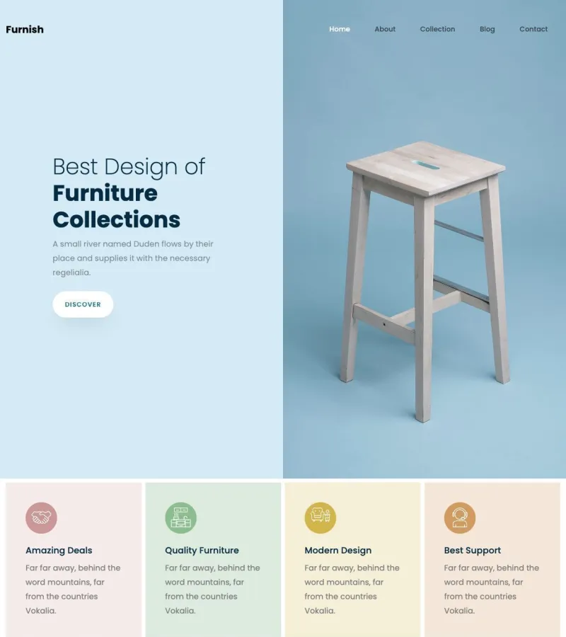 furnish website template desktop screenshot