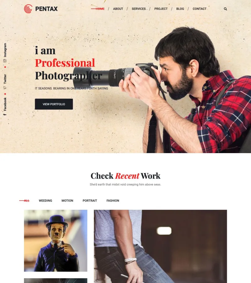 pentax website template desktop screenshot