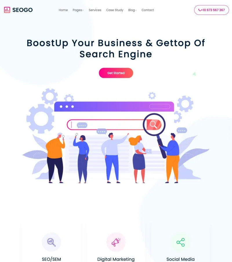 seogo website template desktop screenshot