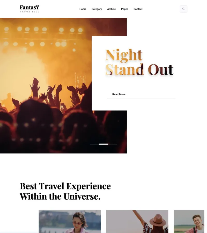 fantasy website template desktop screenshot