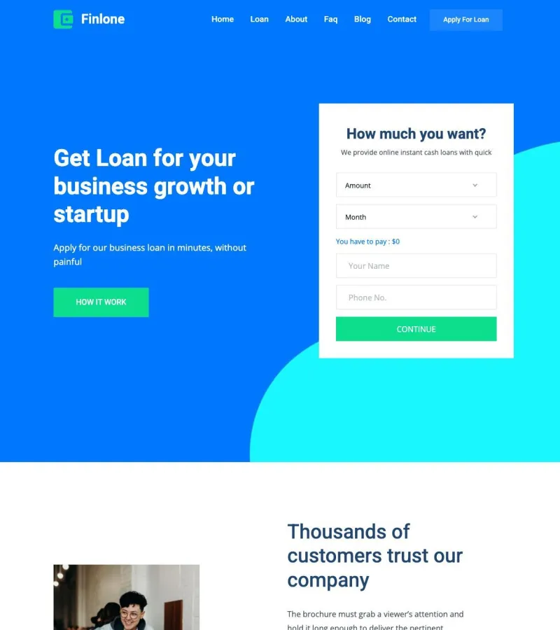 Finlone Finance template