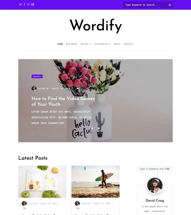 Wordify Blog template