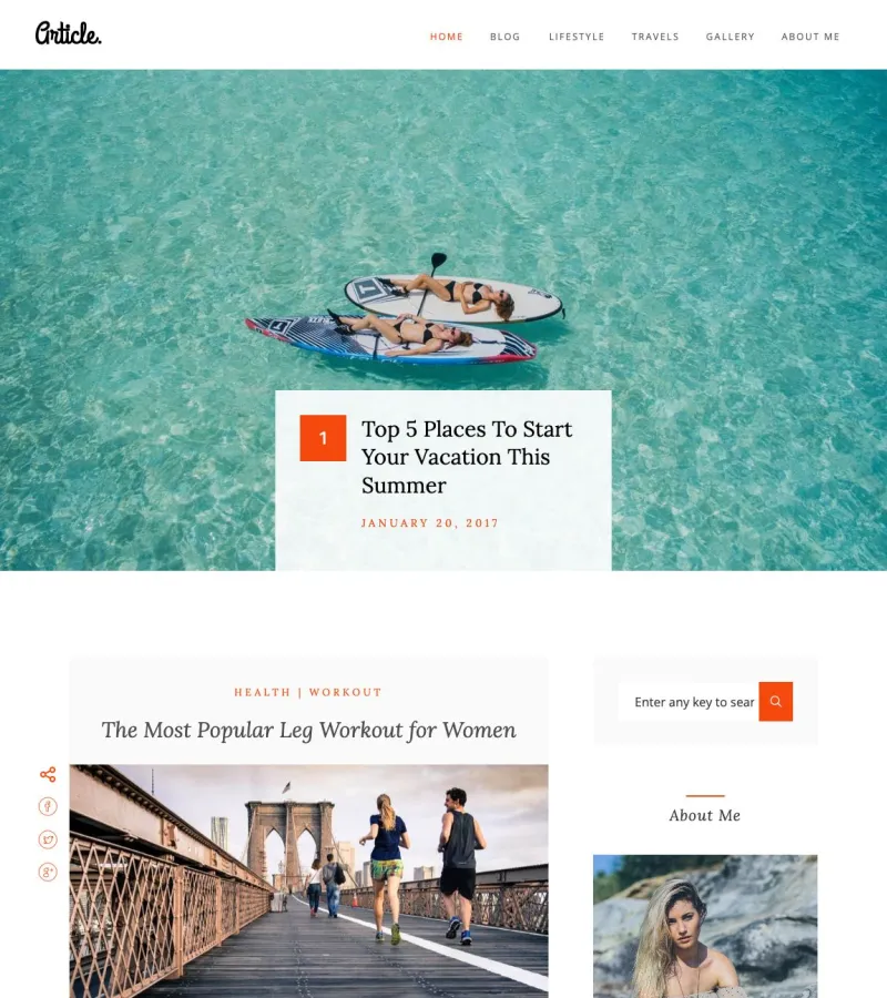 Travelogue Landing Page template