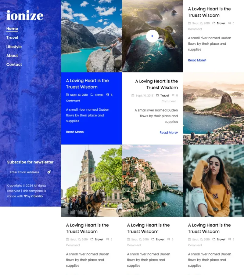 Ionize Landing Page template