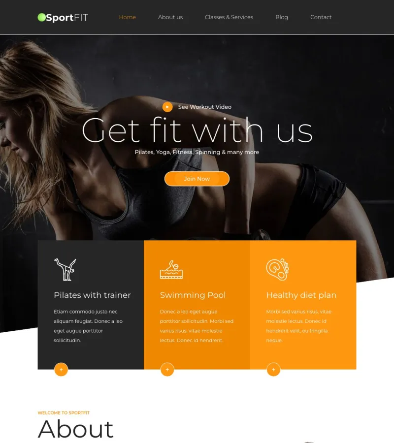 Sportsfit Fitness Trainer template