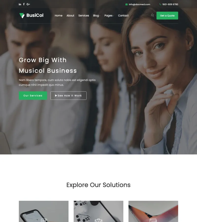 Busicol Web Developer template